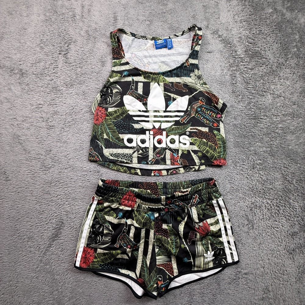 Adidas Originals x The Farm Company Xilofloresta Crop Top and Shorts Set XS